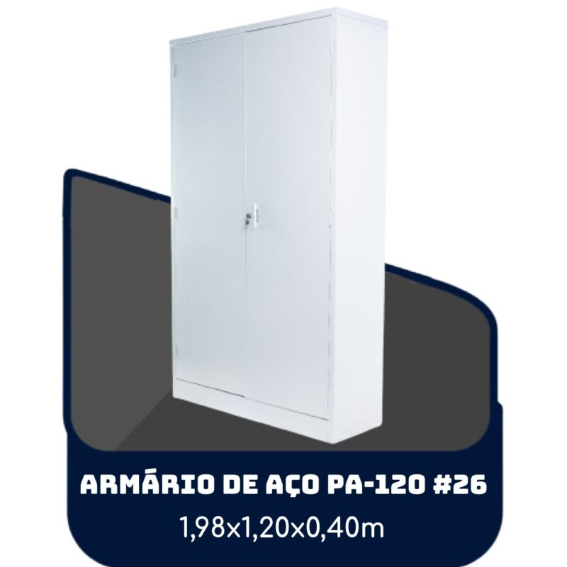 Armário de Aço PA 120 #26 – 1,98×1,20×0,40m – SA – 13121 RM MÓVEIS 2