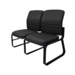 Sofanete para Escritório Estofada com 02 Lugares – LYON – Pés PRETO – 33120 RM MÓVEIS 6