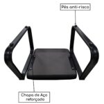 Cadeira Longarina 05 Lugares ESTOFADA – LYON – Cor Preto – 33123 RM MÓVEIS 9