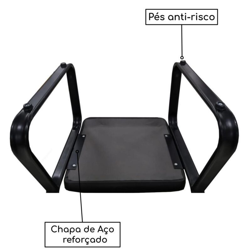 Sofanete para Escritório Estofada com 02 Lugares – LYON – Pés PRETO – 33120 RM MÓVEIS 5