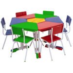 Conjunto HEXAGONAL Mesas e Cadeiras – 02 A 06 anos – INFANTIL – 42011 RM MÓVEIS 5