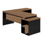 Mesa PEDESTAL com “L” – 1,92×1,60m NOGAL SEVILHA/PRETO – 21406 RM MÓVEIS 9