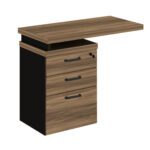 Mesa AUXILIAR c/ 03 Gavetas Pedestal NOGAL SEVILHA/PRETO – 21421 RM MÓVEIS 6