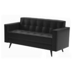 Sofá para Escritório Roma 03 Lugares – Corino – Cor Preto – 60042 RM MÓVEIS 6