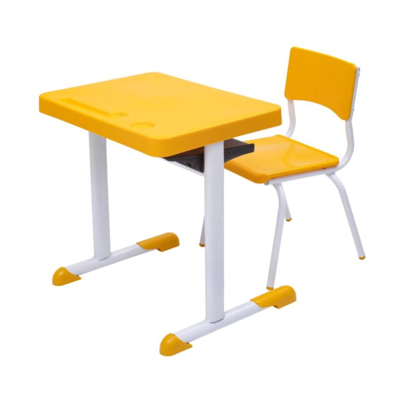 Kit Escolar Individual – (Mesa e Cadeira) – JUVENIL 06 a 09 Anos COR AMARELO – 41083 RM MÓVEIS 2