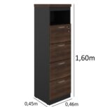 Arquivo 04 Gavetas Pasta Suspensa – 1,60×0,46×0,45m MARSALA / PRETO – 51013 RM MÓVEIS 6