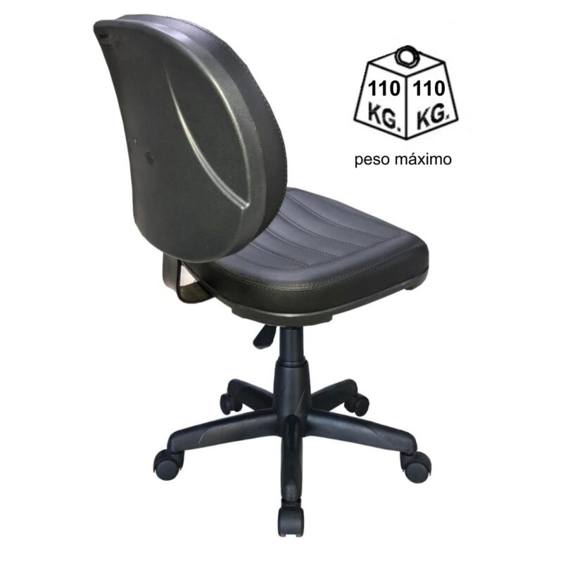 Cadeira Executiva COSTURADA Giratória sem Braços – Cor Preta 31002 RM MÓVEIS 5