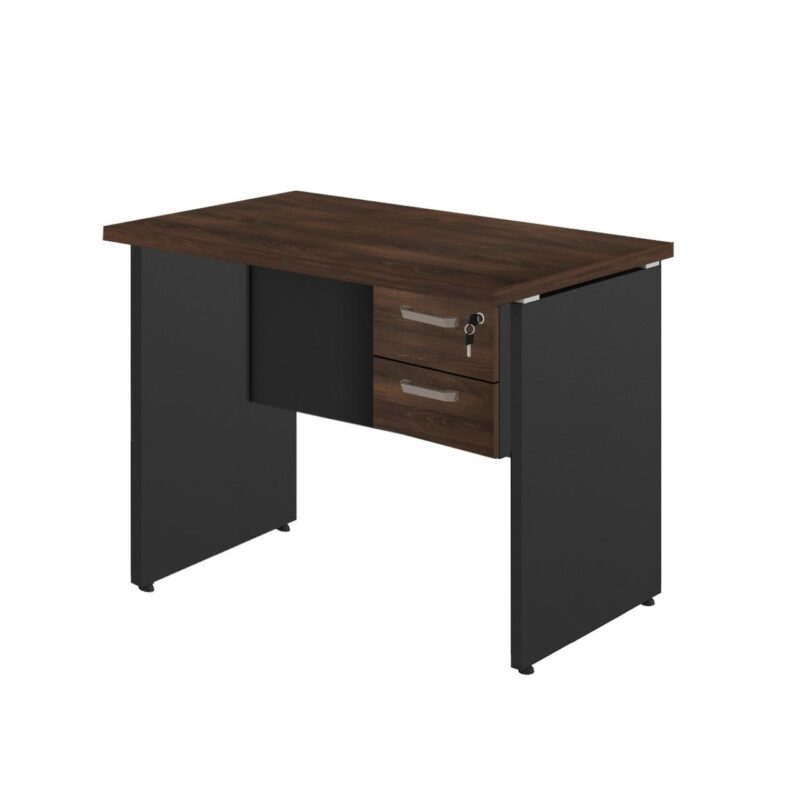 Mesa Escritório PÉ PAINEL – 1,35×0,60m – C/ Gavetas – MARSALA/PRETO – 25421 RM MÓVEIS 2