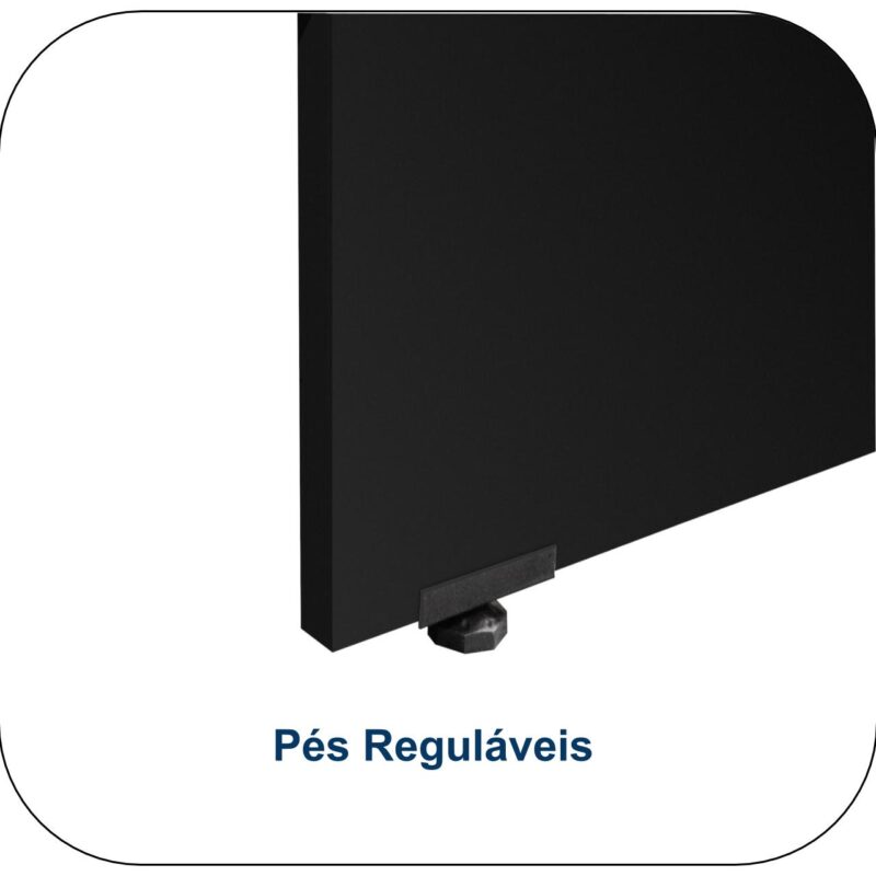 Mesa de Escritório 1,50×0,60m Sem Gavetas NOGAL SEVILHA/PRETO – 21472 RM MÓVEIS 5