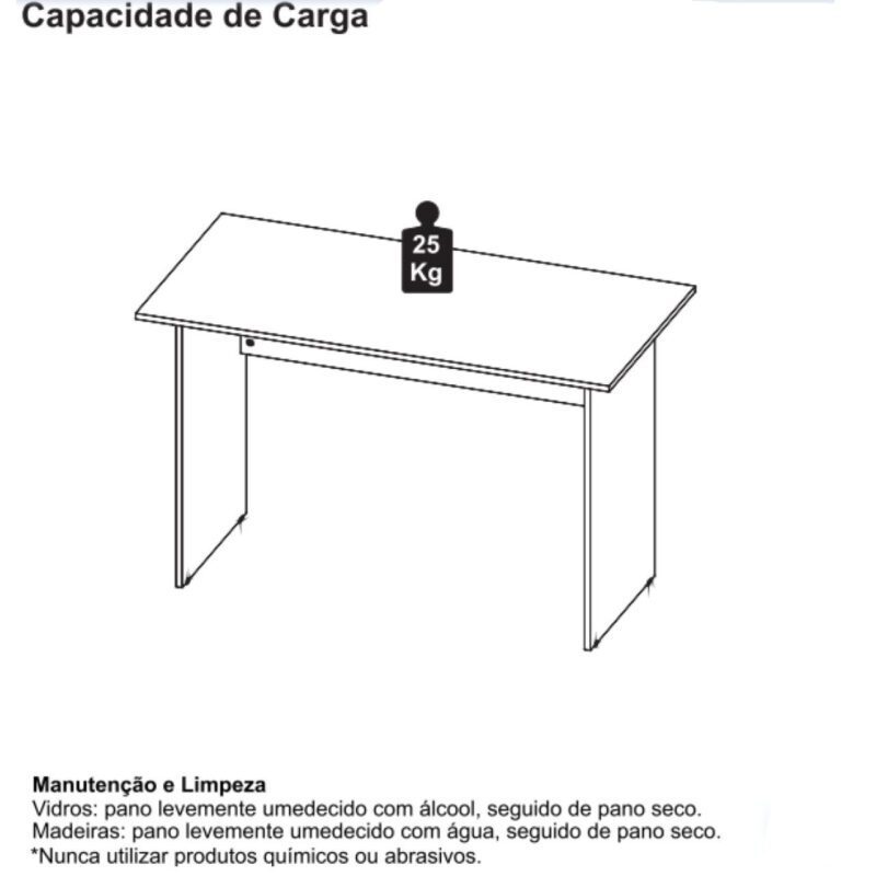 Mesa de Escritório 1,20×0,60m S/ Gaveta NOGAL SEVILHA 21469 RM MÓVEIS 6
