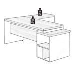 Mesa PEDESTAL com “L” – 1,92×1,60m NOGAL SEVILHA/PRETO – 21406 RM MÓVEIS 11