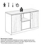 Armário Baixo Credenza – 1,20×0,74X0,45m NOGAL SEVILHA/PRETO – 21412 RM MÓVEIS 11