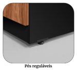 Armário Baixo Credenza – 1,20×0,74X0,45m NOGAL SEVILHA/PRETO – 21412 RM MÓVEIS 9