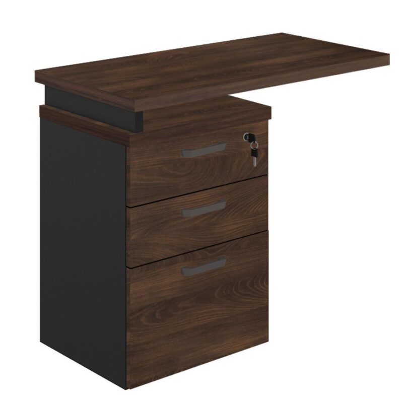 Mesa AUXILIAR c/ 03 Gavetas Pedestal MARSALA/PRETO – 51017 RM MÓVEIS 2