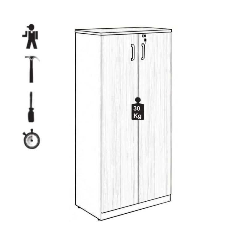 Armário Alto Fechado com 02 Portas – 1,60×0,80×0,45m MARSALA / PRETO – 51009 RM MÓVEIS 4