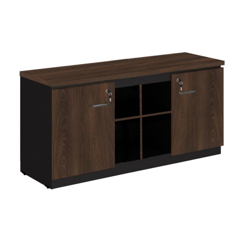 Armário Baixo GOLD Credenza – 1,60×0,72×0,45m MARSALA/PRETO – 23501 RM MÓVEIS 2