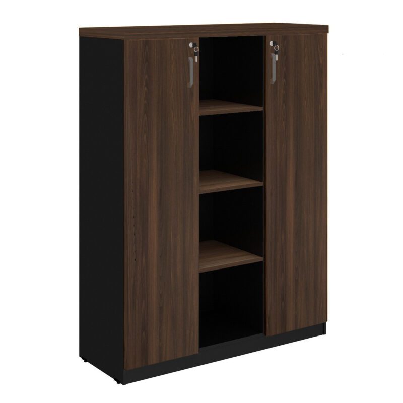 Armário Alto Credenza com Nicho 1,60×1,20×0,45m MARSALA / PRETO – 51018 RM MÓVEIS 2