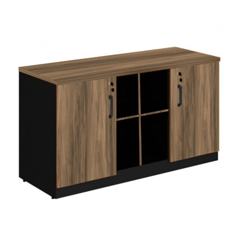 Armário Baixo GOLD Credenza ESPECIAL – 1,60×0,72×0,45m NOGALSEVILHA / PRETO – 23502 RM MÓVEIS 2