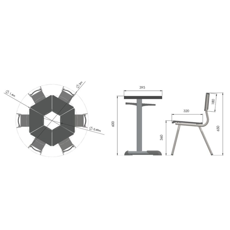 Conjunto HEXAGONAL Mesas e Cadeiras – 02 A 06 anos – INFANTIL 41098 RM MÓVEIS 6