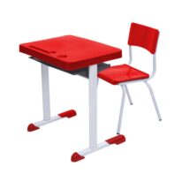 Kit Escolar Individual – (Mesa e Cadeira) – JUVENIL 06 a 09 Anos COR VERMELHO – 41082 RM MÓVEIS