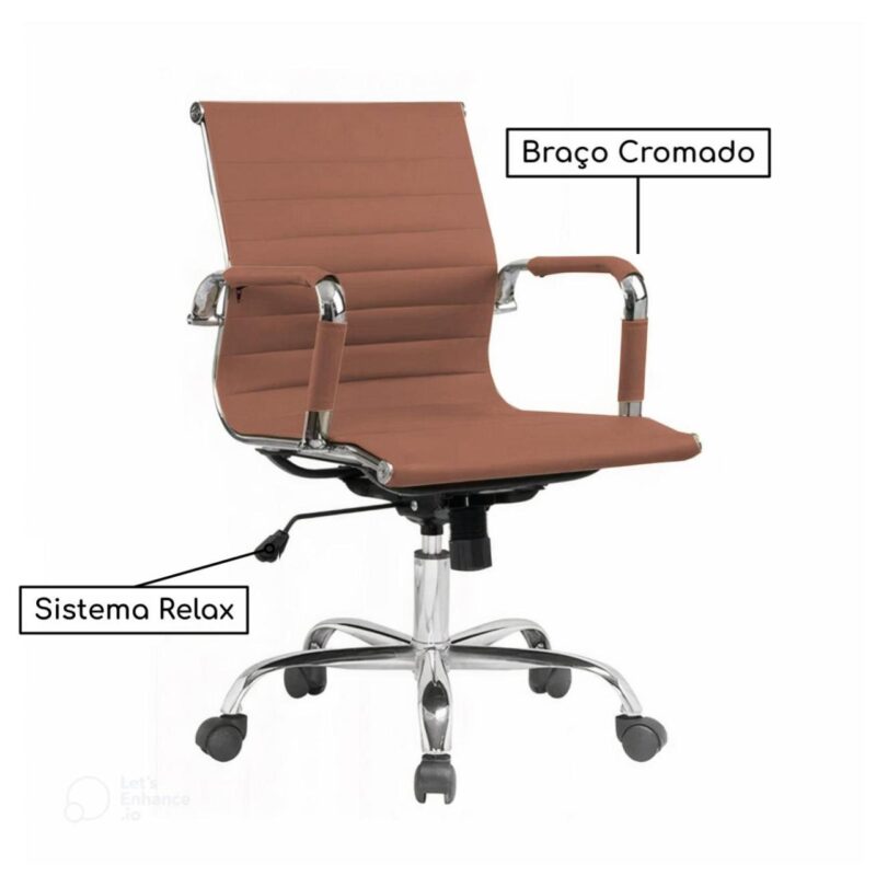 Cadeira DIRETOR Charles Eames Esteirinha – CARAMELO – 32883 RM MÓVEIS 3