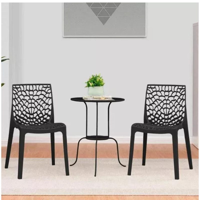 Cadeira Interlocutor GRUVYER para Escritório ou Jantar – Polipropileno – Cor Preto – 48006 RM MÓVEIS 3
