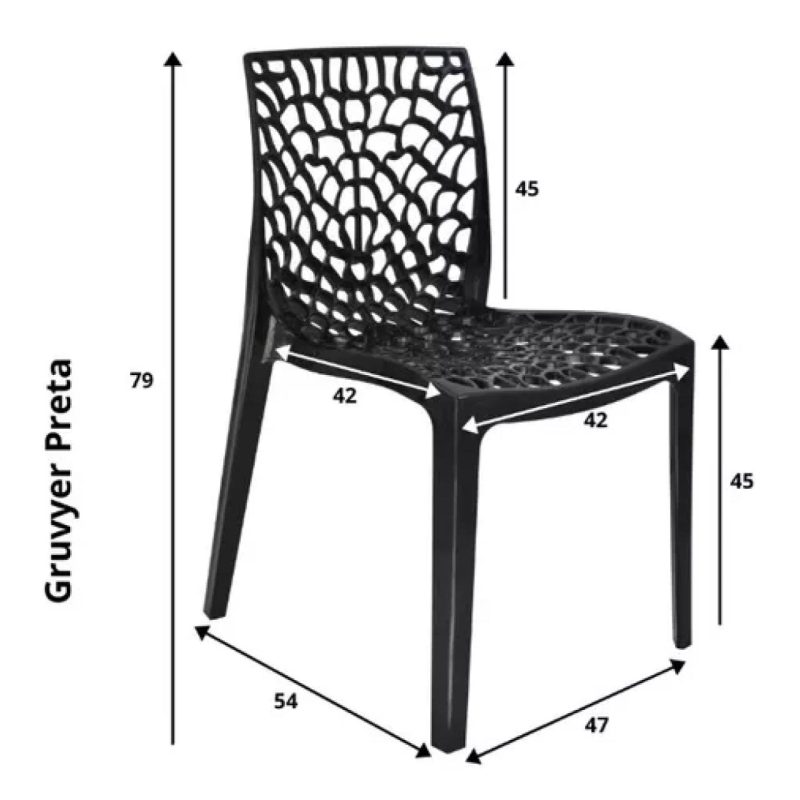 Cadeira Interlocutor GRUVYER para Escritório ou Jantar – Polipropileno – Cor Preto – 48006 RM MÓVEIS 4