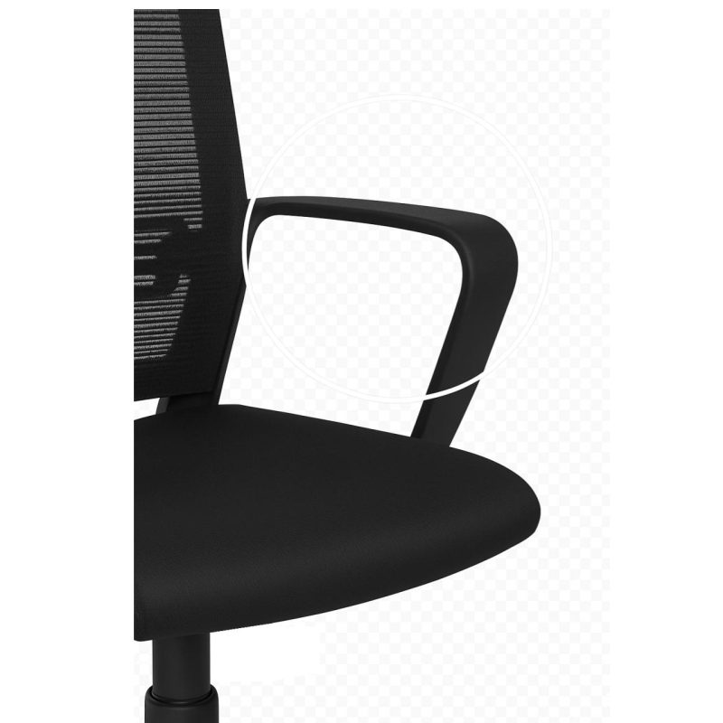 Cadeira de Escritório Diretor Tela MAYA c/ braço – Cor Preto – 34029 RM MÓVEIS 7