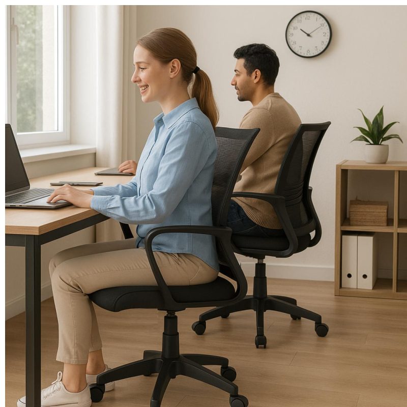 Cadeira de Escritório Diretor Tela MAYA c/ braço – Cor Preto – 34029 RM MÓVEIS 8