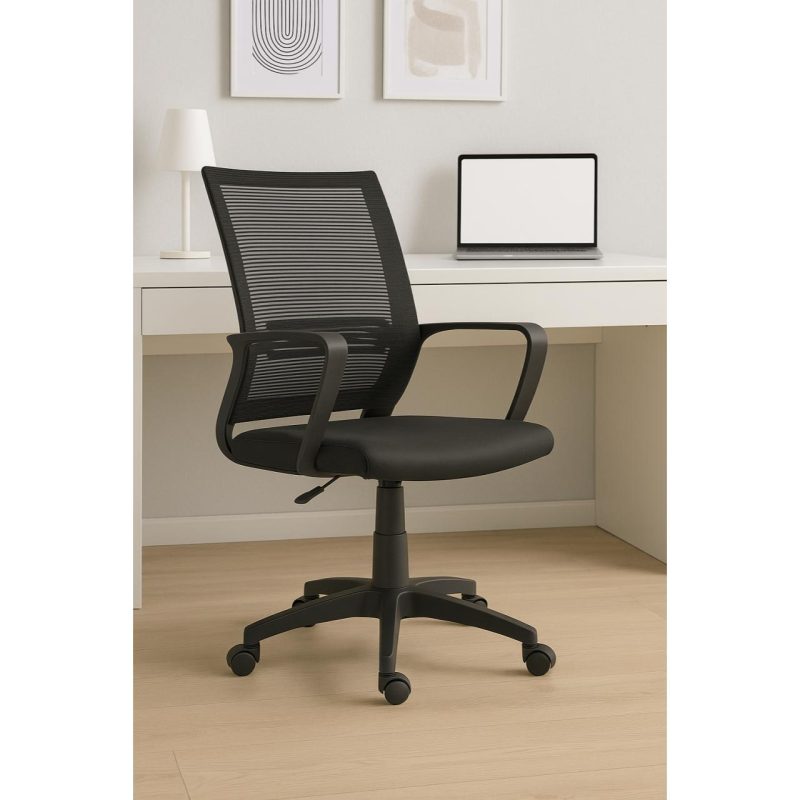 Cadeira de Escritório Diretor Tela MAYA c/ braço – Cor Preto – 34029 RM MÓVEIS 9