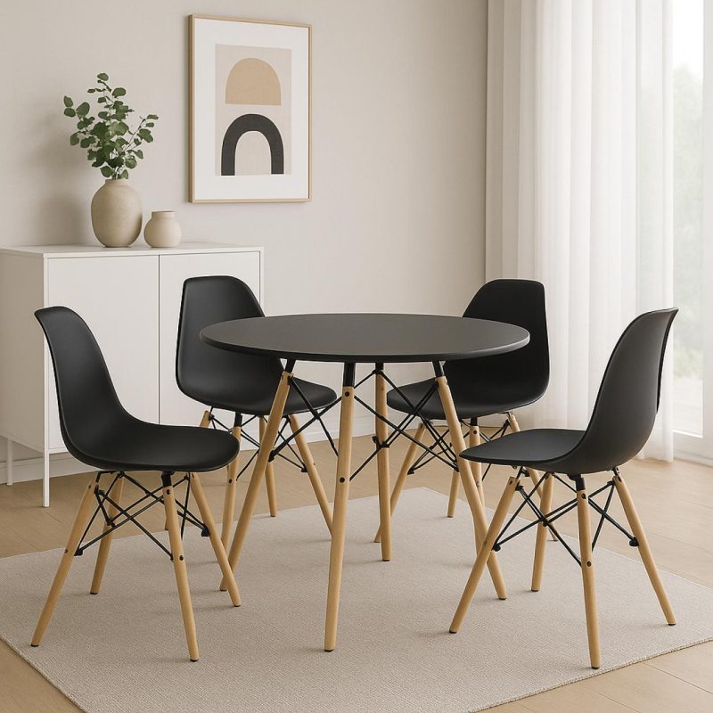 Mesa Residencial Redonda EIFFEL 0,90M – PRETO – 45112 RM MÓVEIS 5