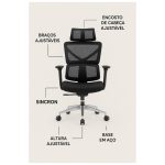 Cadeira de Escritório Presidente Tela TITAN – Cor Preto – 30067 RM MÓVEIS 15