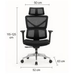 Cadeira de Escritório Presidente Tela TITAN – Cor Preto – 30067 RM MÓVEIS 16