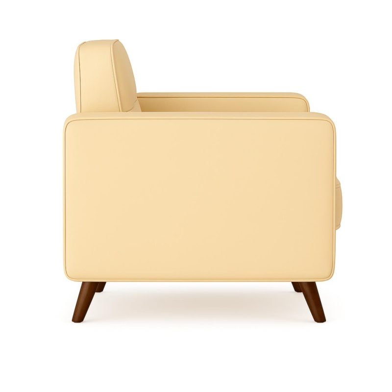 Poltrona para Escritório ROMA 01 Lugar – Corino – Cor AREIA – 60061 RM MÓVEIS 5