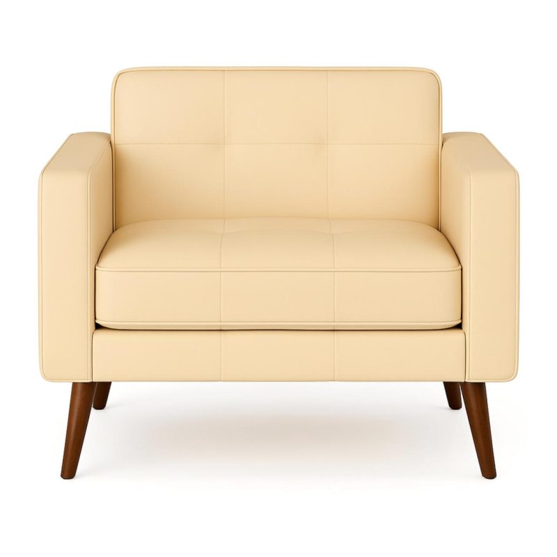 Poltrona para Escritório ROMA 01 Lugar – Corino – Cor AREIA – 60061 RM MÓVEIS 3