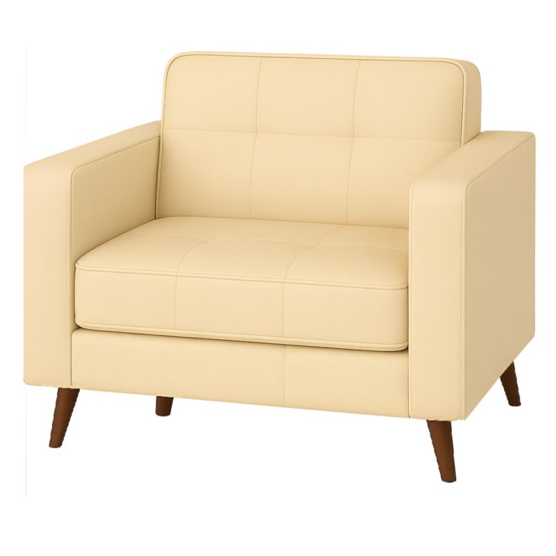 Poltrona para Escritório ROMA 01 Lugar – Corino – Cor AREIA – 60061 RM MÓVEIS 2