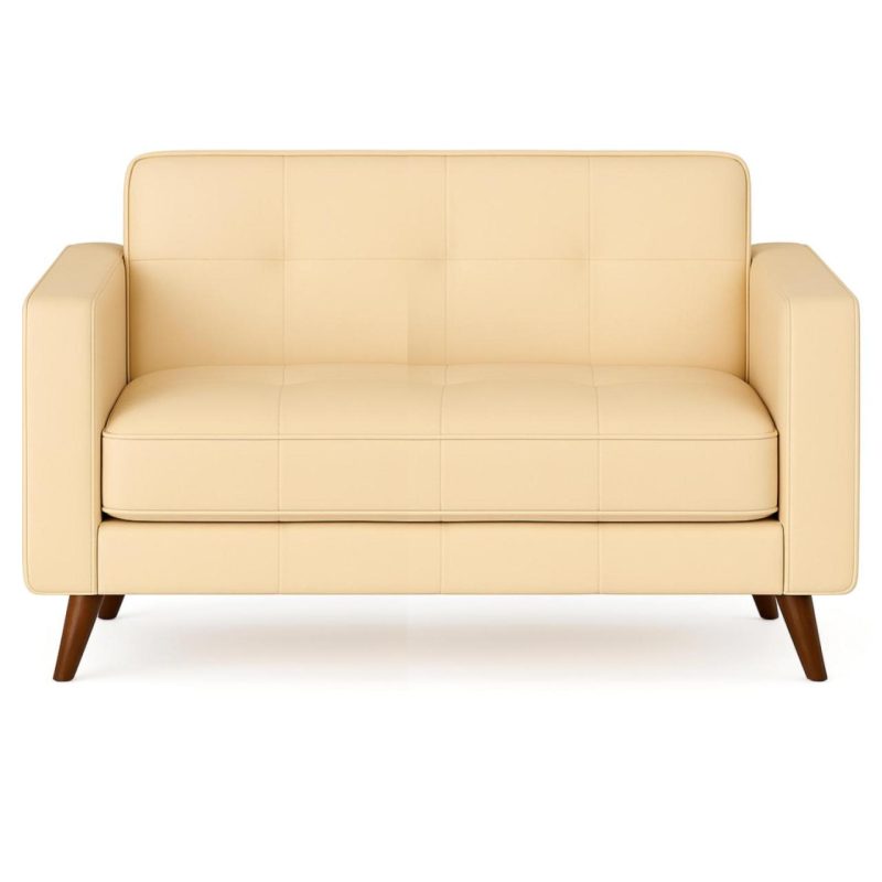 Poltrona para Escritório ROMA 02 Lugar – Corino – Cor AREIA – 60062 RM MÓVEIS 3