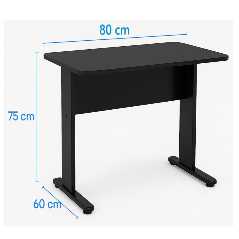 Mesa Escritório 0,80×0,60m – JOB – PRETO/PRETO – 43088 RM MÓVEIS 5