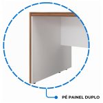 Mesa Escritório PRESIDENTE c/ Armário Pedestal – 1,82×1,80m – NOGAL SEVILHA/BRANCO – 34602 RM MÓVEIS 15