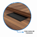 Mesa Escritório PRESIDENTE c/ Armário Pedestal – 1,82×1,80m – NOGAL SEVILHA/BRANCO – 34602 RM MÓVEIS 22