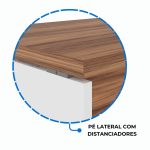 Mesa Diretorzinha c/ Aparador – Pé de MADEIRA – 1,90×1,50m – NOGAL SEVILHA / BRANCO – 34426 RM MÓVEIS 16
