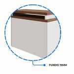 Armário Baixo 03 Gavetas e Porta (MISTO) – NOGAL SEVILHA/BRANCO – 34422 RM MÓVEIS 14