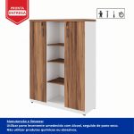 Armário Alto Credenza com Nicho – 1,61×1,20×0,45m – NOGAL SEVILHA/BRANCO- 34415 RM MÓVEIS 15
