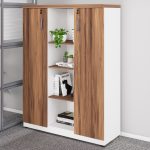 Armário Alto Credenza com Nicho – 1,61×1,20×0,45m – NOGAL SEVILHA/BRANCO- 34415 RM MÓVEIS 11