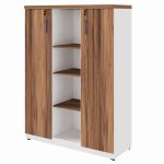 Armário Alto Credenza com Nicho – 1,61×1,20×0,45m – NOGAL SEVILHA/BRANCO- 34415 RM MÓVEIS 10