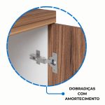 Armário Alto Credenza com Nicho – 1,61×1,20×0,45m – NOGAL SEVILHA/BRANCO- 34415 RM MÓVEIS 19
