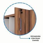 Armário Alto Credenza com Nicho – 1,61×1,20×0,45m – NOGAL SEVILHA/BRANCO- 34415 RM MÓVEIS 13