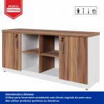 Armário Baixo GOLD Credenza ESPECIAL – 1,60×0,73×0,45m – NOGALSEVILHA / BRANCO – 34502 RM MÓVEIS 9