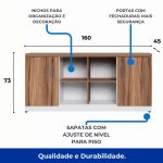 Armário Baixo GOLD Credenza ESPECIAL – 1,60×0,73×0,45m – NOGALSEVILHA / BRANCO – 34502 RM MÓVEIS 11