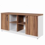 Armário Baixo GOLD Credenza ESPECIAL – 1,60×0,73×0,45m – NOGALSEVILHA / BRANCO – 34502 RM MÓVEIS 13